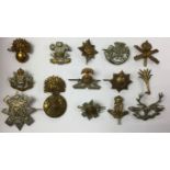 WW1 British cap badges: Machine Gun Corps, Black Watch, East Surrey Regt, Welsh, Royal Irish,