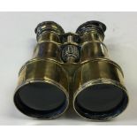 British Ship's Captians Binoculars named to "Capt RF Reah", brass with leather cup cups.