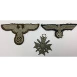 WW2 Third Reich Heer Officers Breast Eagle. Uniform removed example.