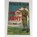 1919 British Army colour recruitment poster entitled "The call of the open air.