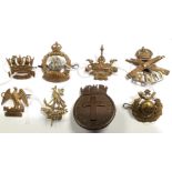 WW1 British Royal Naval Battalion cap badges: Howe Battl, Hood Battl Guant marked,