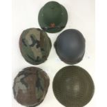 Danish M48 civil defence M1 style steel helmet with grey paint and liner and chinstrap: Danish M48