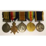 Africa General Service Medal with Somaliland 1902-04 Clasp, 1914-15 Star, War Medal, Victory Medal,