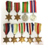 WW2 British Medal collection comprising of: 1939-45 Star, Africa Star, Italy Star,