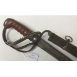 British Light Cavalry Officers 1822 pattern pipe backed Sword with single edged 82cm long blade.