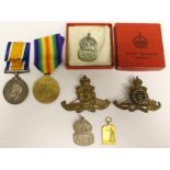 WW1 British War Medal and Victory Medal to 41796 Pte TA Hinks, East Yorks Regt.