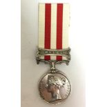 Indian Mutiny Medal with Delhi Clasp to T Dye, 52nd LI. Complete with ribbon.