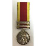 China War Medal 1900 with Relief of Peking and Taku Forts Clasps to W Langmaid, LG Shipt,