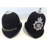 Nottinghamshire Constabulary Police Helmet with Queens Crown blue enamel badge.