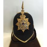 British Home Service 1878 Pattern Blue Cloth Helmet with Notts and Derby Regiment (Sherwood