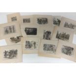 WW1 British: a large collection of 30 Military themed hand coloured humourous cartoon engravings on