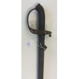 Victorian Light Infantry Officers Sword with 82cm long fullered single edged blade with etched