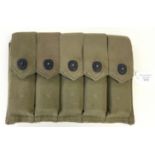 WW2 US Army Thompson SMG 5 cell 20 round ammo pouch. No date or makers markings.