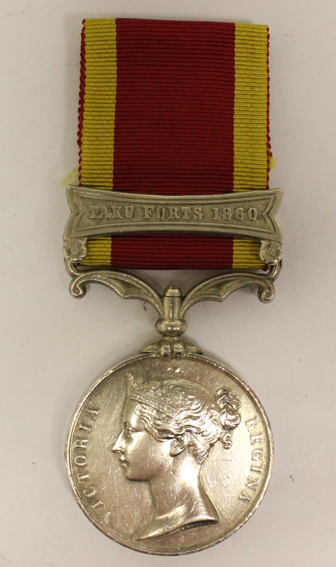Second China War Medal with Taku Forts 1860 Clasp.