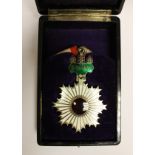 Imperial Japanese Order of the Rising Sun III Class Neck Badge.