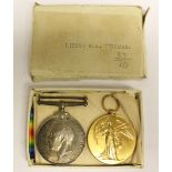 WW1 British War Medal and Victory Medal to Lieut. HA Tillman.