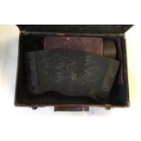 WW2 British Civil Defence Gaiters in black leather in unissued condition.