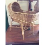 A 20th Century Handmade Wicker Baby's Crib