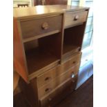 A collection of mid 20th Century bedroom furniture, comprising teak dressing table, a matching