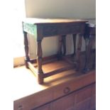A 20th Century Carved Oak Low Stool, Single Drawer