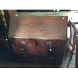 A George III mahogany fall front bureau, c.1800