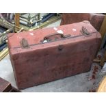 An Early 20th Century large heavy suitcase, Orient make