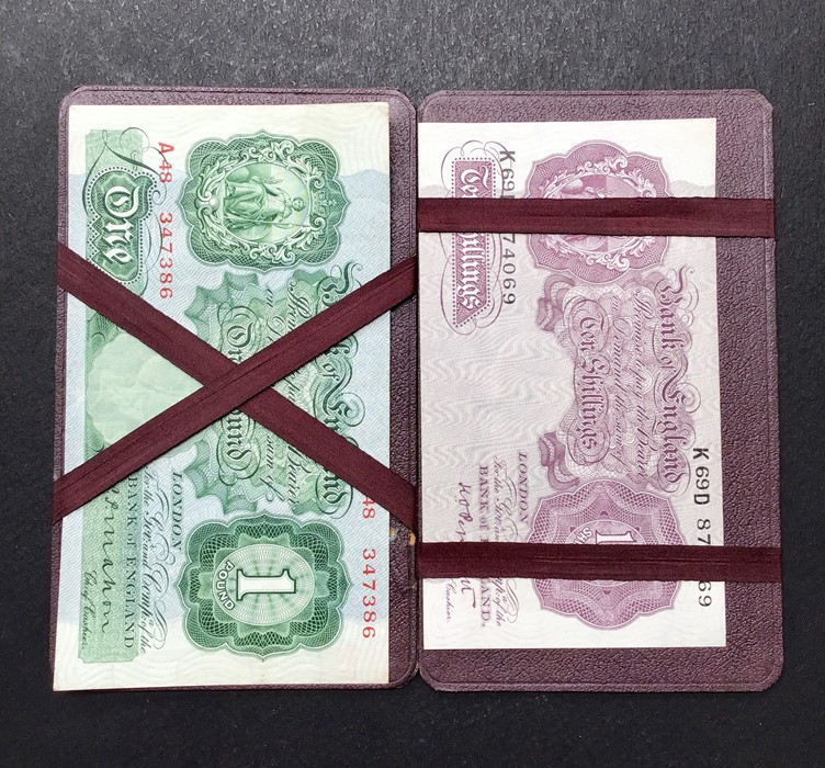One Pound Mahon Banknote Serial No’ A48 347386, Ten Shilling Peppiatt Banknote Mauve Serial No’ K69D - Image 3 of 4