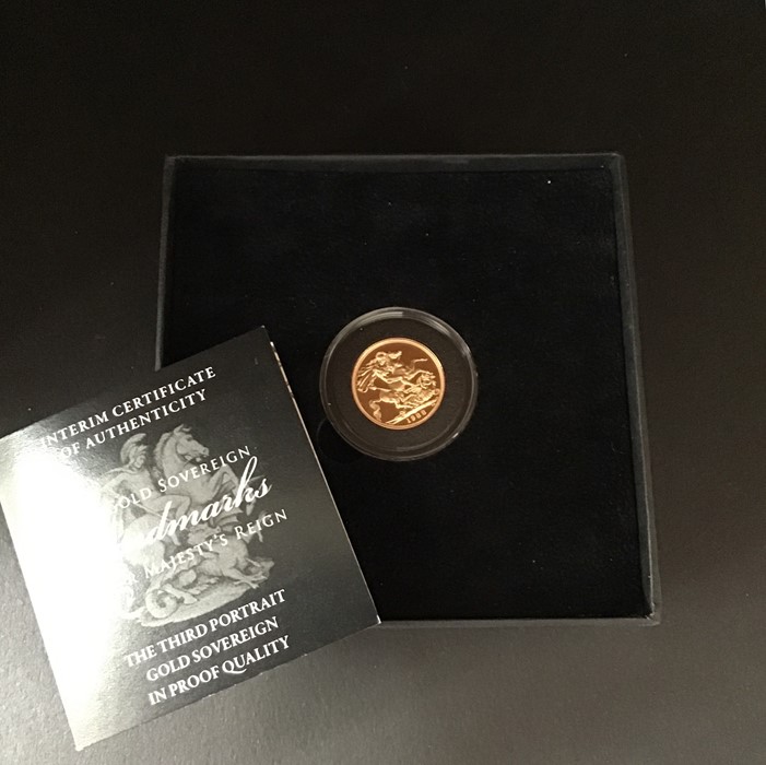 Sovereign proof quality 1988 ‘Landmark of H.M Reign series’ in Box with certificate, London mint - Image 3 of 3