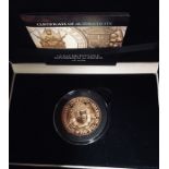 Gold Five Pounds Proof 1989 in a presentation box with certificate. London mint office.