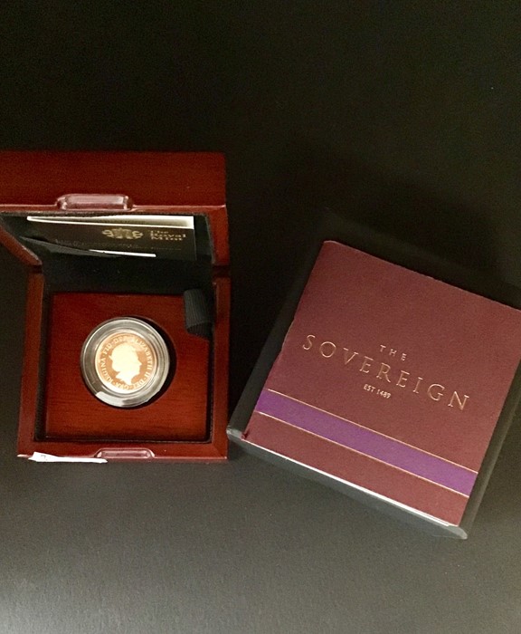 Proof Sovereign 2015 Cased as issued with certificate.