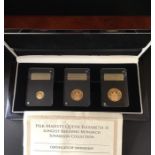 Tristan Da Cunha 3 coin Gold Proof Set 2015, Quarter Sovereign, Half Sovereign and Sovereign ‘