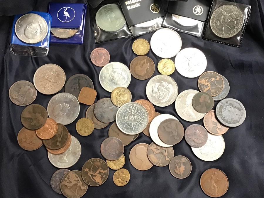 A Box of Coins, Including Silver Proof Crowns 1972 x 2, Proof 50 pence 1973 x 2, Whitman Folders, - Image 3 of 3