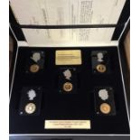 Tristan Da Cunha 5 Coin Gold Proof Sovereign Set 2015, ‘Longest Reigning Monarch’ Cased with