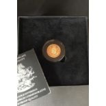 Sovereign Gold Proof 2002 In a presentation box with certificate. London mint office.