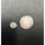 Edward III Halfpenny London Mint, Elizabeth I Sixpence 1574 mm Eglantine (2)