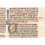 Biblia Latina. Illuminated manuscript, 13th century. Fragment, comprising Psalms to Daniel and other