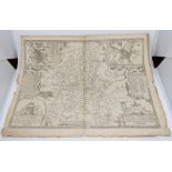 Speed, John (1552-1629). 17th-century map of Staffordshire, uncoloured copper engraving on laid/