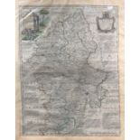 Collection of antique Staffordshire maps, 18th & 19th century, to include a large county map by C. &