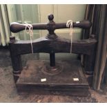 A 19th Century cast iron book binding press, with brass fittings
