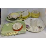 Beswick selection to include; a Mexican hat, three section hors d'oeuvre dish,