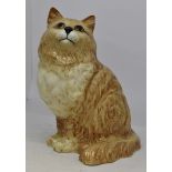 Beswick Persian Cat 1867, seated and looking up, ginger Swill roll colourway,