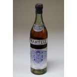 A bottle of Martell Cognac Three Star Brandy, Spring Cap blue label, probably 1950's.