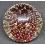 Whitefriars Bubble and Redtrail paperweight. Trial, never went into production.