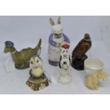 Beswick assorted figures including; Cats Collection egg cup, Mrs Rabbit Baking,