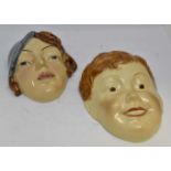 Beswick wall masks Girl with Hat 197, Blue Hat,