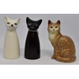 A pair of stylised Beswick ceramic cats, numbers 2156 & 2157 along with a Beswick Ginger Cat,