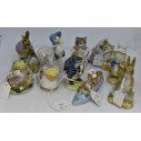 Beswick Beatrix Potter figures including; Amiable Guinea Pig, Mr Benjamin Bunny and Peter Rabbit,