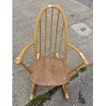 A 1970's Ercol Elm Rocking Armchair,