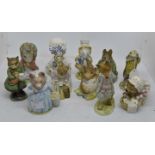 Eleven Beswick Beatrix Potter statues including;