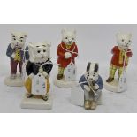 Beswick Rupert and Friends figures including; Rupert the Bear, Rupert Snowballing, Pong Ping,